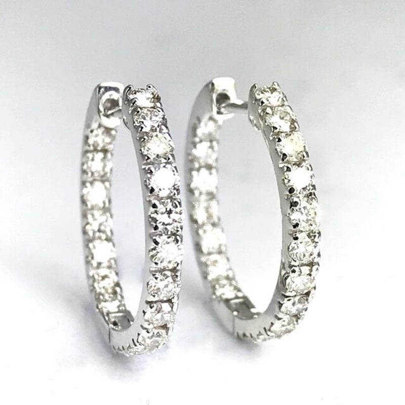 計1.00ct 天然ダイヤモンド 中折れ式エタニティフープピアス PT950 ... 計1.00ct 天然ダイヤモンド 中折れ式エタニティフープピアス PT950
