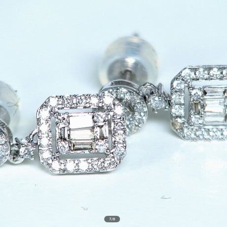 計0.50ct　天然ダイヤモンド　K18WG スイングピアス