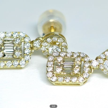 計0.50ct　天然ダイヤモンド　K18　スイングピアス