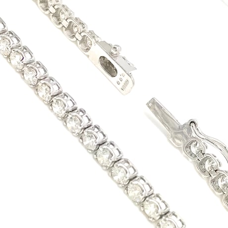 良質3.00ct　天然ダイヤモンド　K18WG　テニスブレスレット