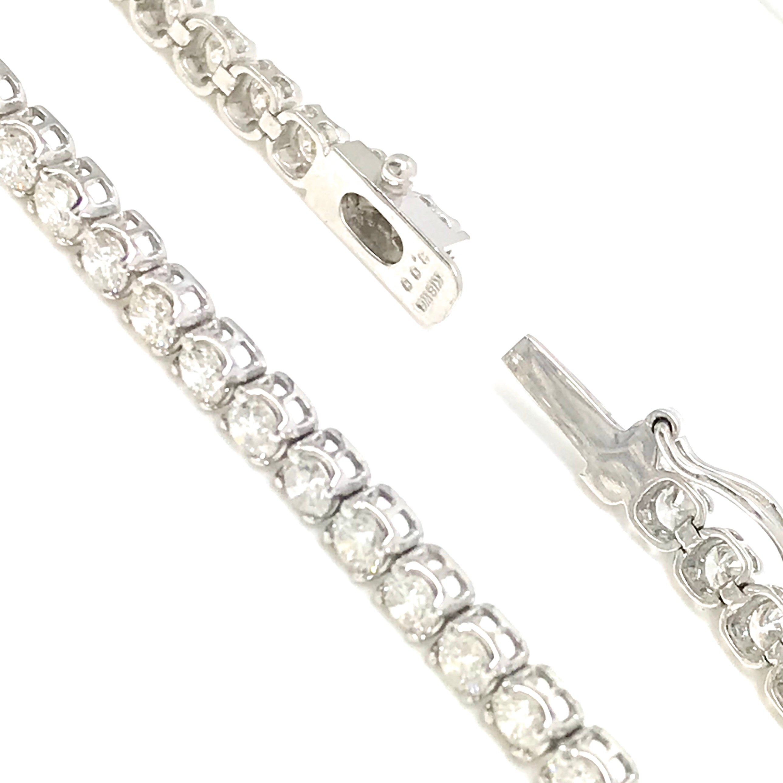 値下げ3.00ct✨K18 天然ダイヤ テニスブレスレット フルエタ 豪華高級✨ 良質3.00ct 天然ダイヤモンド K18WG テニスブレスレット | sanlemojewelry