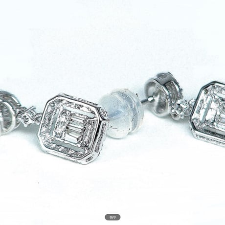 計0.50ct　天然ダイヤモンド　K18WG スイングピアス