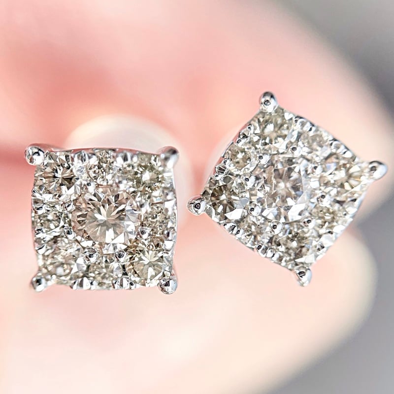 ブランド雑貨総合 計0.40ct 天然ダイヤモンド K18WG ピアス | sanlemojewelry アクセサリー