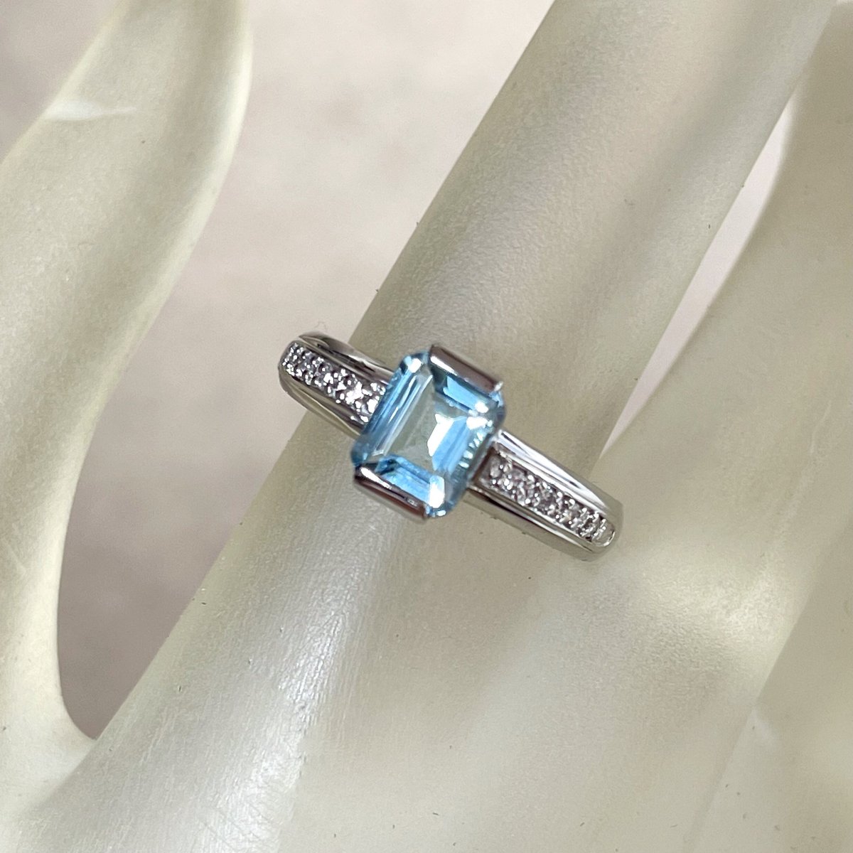 天然アクアマリン ダイヤ リング9.16ct pt900 ¥
