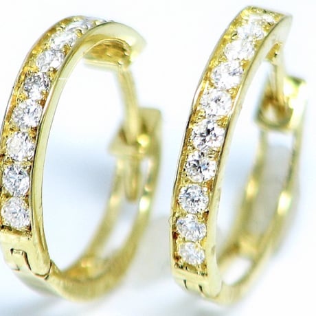 計0.20ct　天然ダイヤモンド　K18　エタニティフープピアス