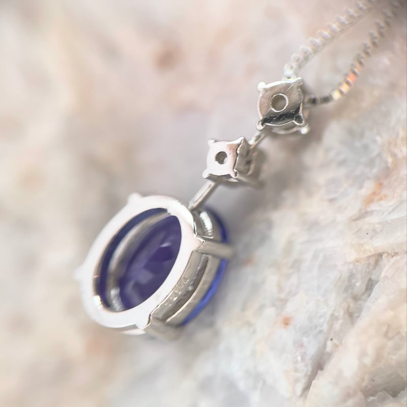 1.36ct 高品質天然タンザナイト ダイヤモンド PTネックレス 1.36ct 高品質天然タンザナイト ダイヤモンド PTネックレス