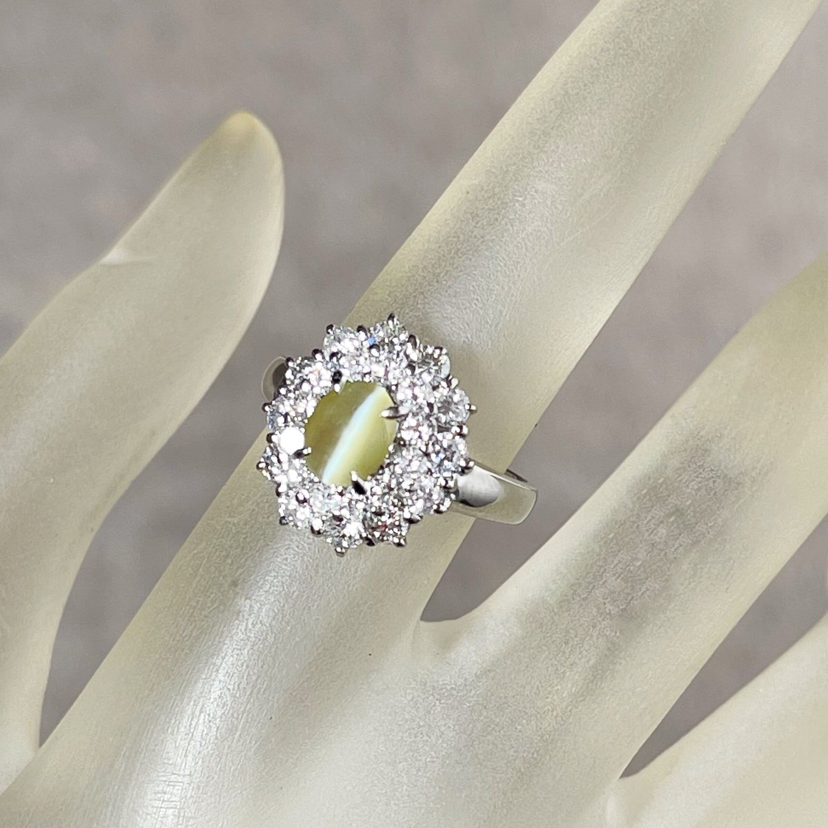 Pt900 天然キャッツアイ リング 最終価格 【公式通販】