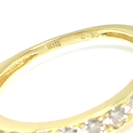 天然ダイヤモンド 0.30ct k18 ピンキーリング