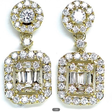 計0.50ct　天然ダイヤモンド　K18　スイングピアス