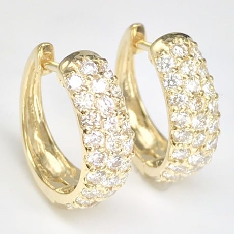 計1.00ct 天然ダイヤモンド　中折れ式エタニティフープピアス　PT950 計1.00ct 天然ダイヤモンド 中折れ式エタニティフープピアス PT950 計