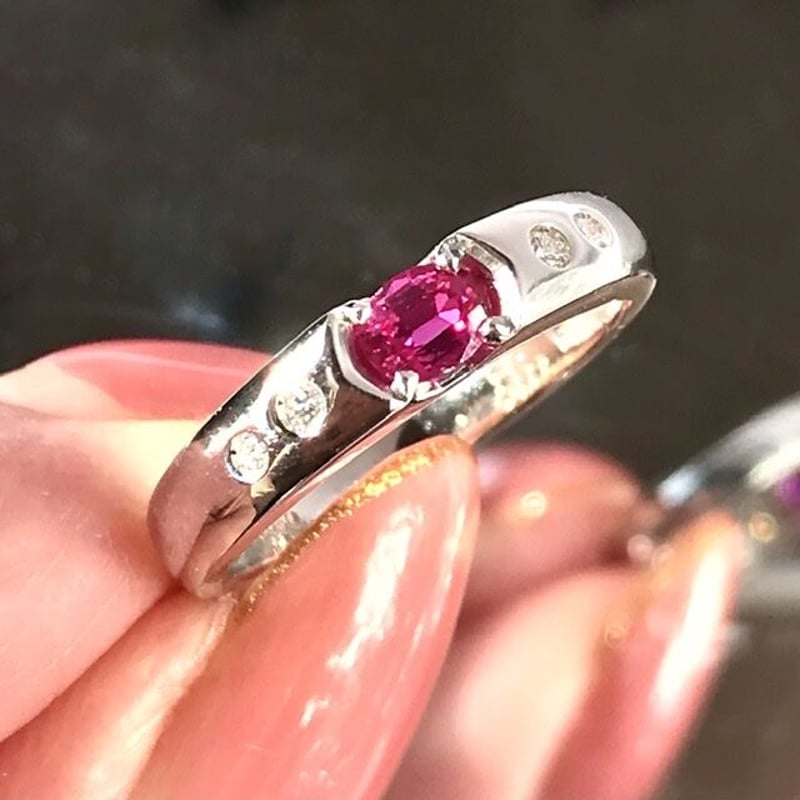 非加熱ピジョンブラッド天然ルビーPT950リング（非加熱証明付鑑別書付