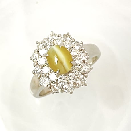 1.14ct 上質天然クリソベルキャッツアイ PT900 リング（GRJソ付）
