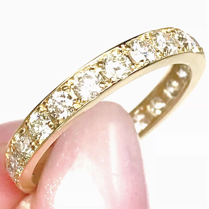 1.00ct 天然ダイヤモンド k18 エタニティリング | sanlemojewelry