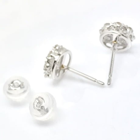 天然ダイヤモンド　計0.50ct  PT900 フラワーパヴェピアス