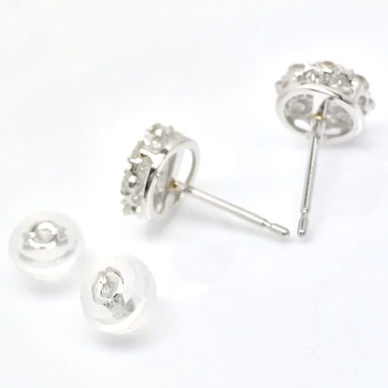 天然ダイヤモンド 計0.50ct PT900 フラワーパヴェピアス 天然ダイヤモンド 計0.50ct PT900 フラワーパヴェピアス