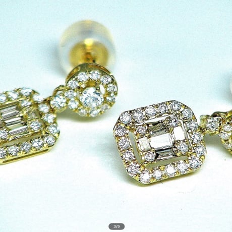 計0.50ct　天然ダイヤモンド　K18　スイングピアス