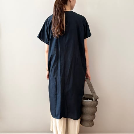 Tabrik / Khadi neck beads OP（濃泥藍）