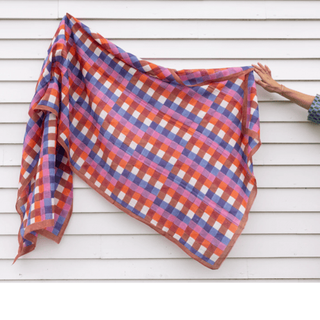 BLOCK SHOP 大判スカーフ / Purple Split Bars Long Scarf