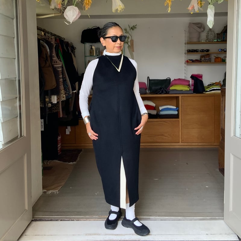 nadia / zigzag dress（Black×White） | Pili ON LINE
