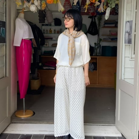 Harriss × Keiko Okamoto / レースワイドフレヤーパンツ