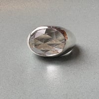 SRS / Oval Sphere rock crystal ring（rose cut）