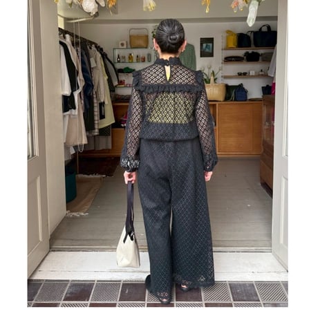 Harriss × Keiko Okamoto / レースワイドフレヤーパンツ