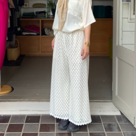 Harriss × Keiko Okamoto / レースワイドフレヤーパンツ