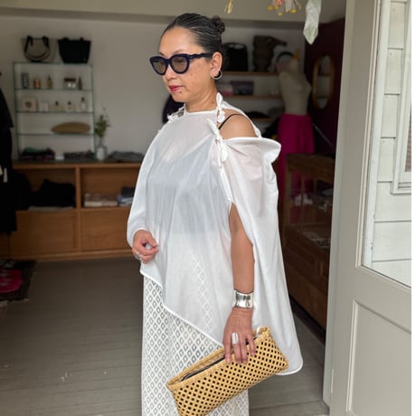nadia / ribbon cape top