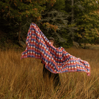 BLOCK SHOP 大判スカーフ / Purple Split Bars Long Scarf