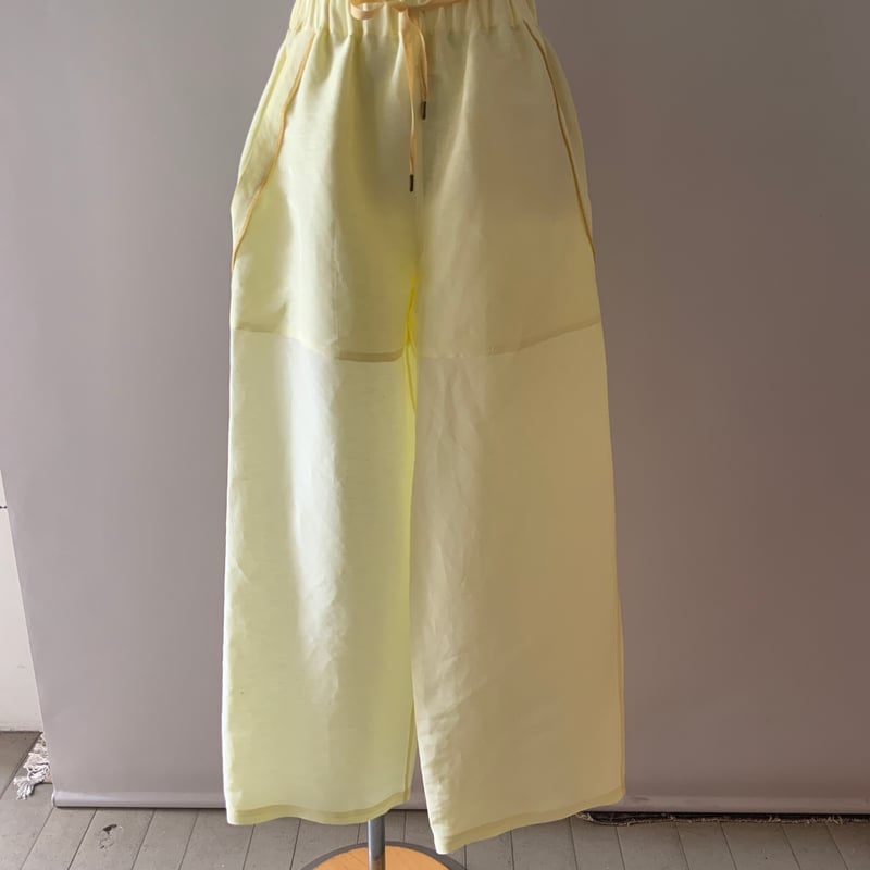 ユライヤ　シルク　ジレ　パンツ uryya / Linen  Silk  Lined  Pants | Pili ON LINE