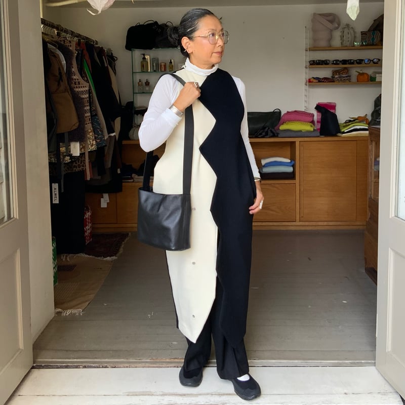 nadia / zigzag dress（Black×White） | Pili ON LINE
