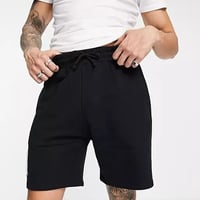 Religion plain patch jersey shorts in black