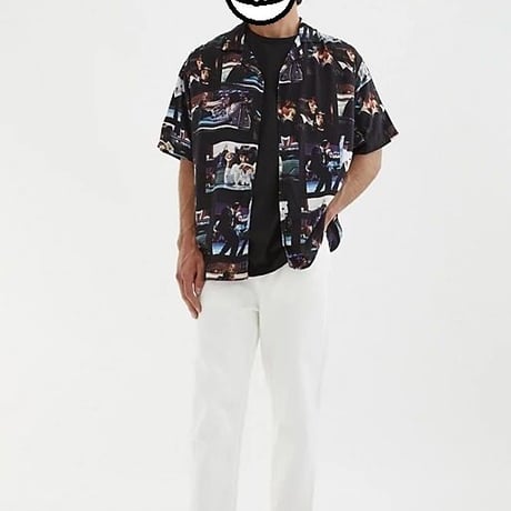 Pull&Bear パルプフィクション printed shirt in black