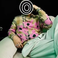 ASOS DESIGN knitted check jumper with floral pattern