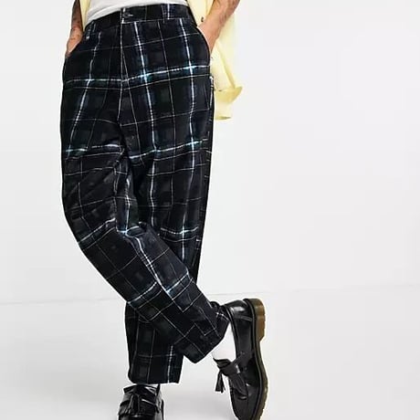 ASOS DESIGN oversized tapered trousers in abstract check