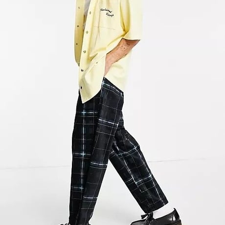 ASOS DESIGN oversized tapered trousers in abstract check