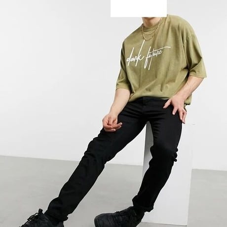 ASOS Dark Future oversized t-shirt in washed green