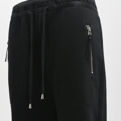 unconditional BLACK SATIN STRIPED JOGGER SHORTS