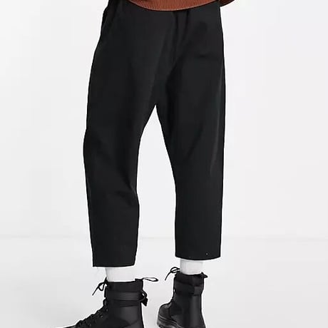 ASOS DESIGN drop crotch trousers in black