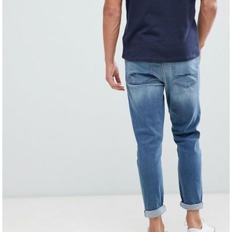New Look tapered jeans in mid blue