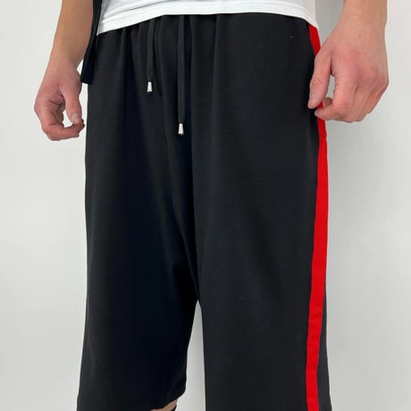 Unconditional BLACK SIDE STRIPE BAGGY JOGGER SHORTS