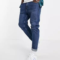 New Look tapered jeans in mid blue