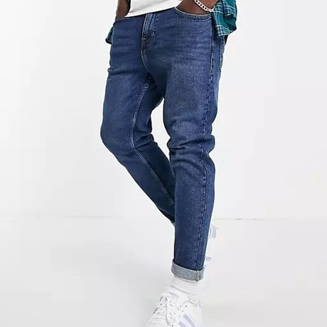New Look tapered jeans in mid blue