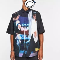 ASOS DESIGN relaxed revere shirt with Pulp Fiction