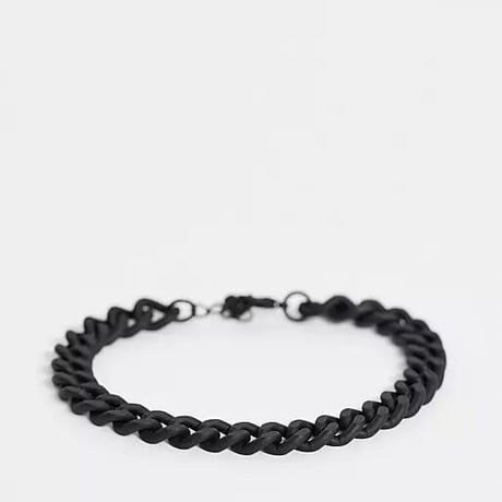 ASOS DESIGN midweight chain bracelet in black