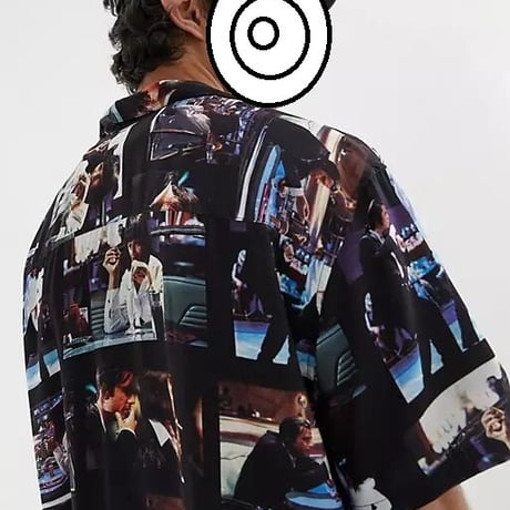 Pull&Bear パルプフィクション printed shirt in black
