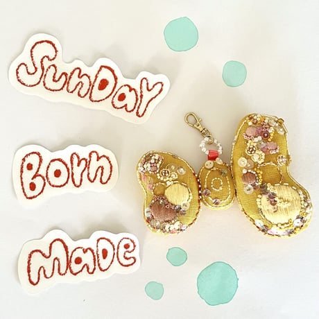 SundayBornMade バタフライチャーム(Yellow)