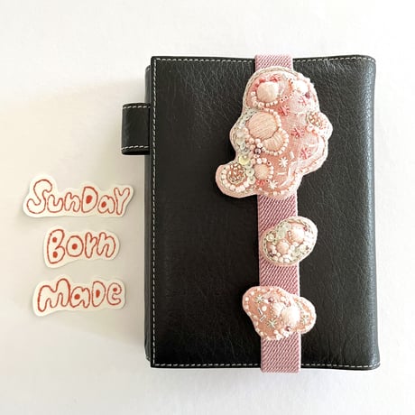 SundayBornMade手帳バンド(PINKバブルクラウド)