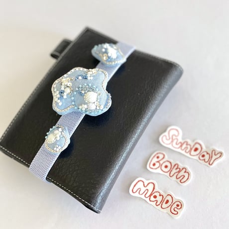SundayBornMade手帳バンド(BLUEアクアクラウド)