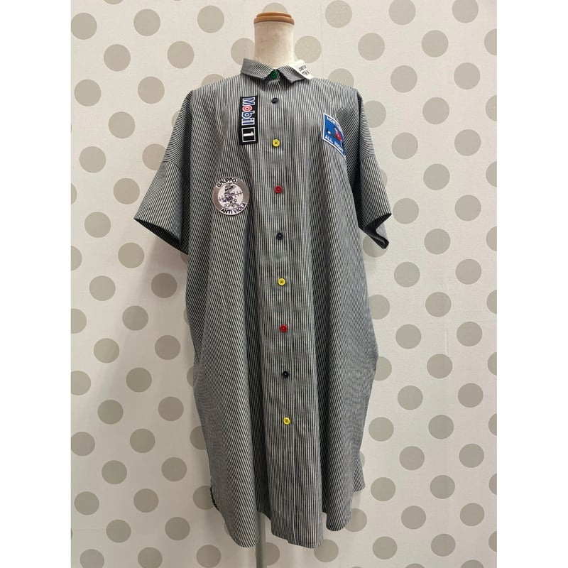 MORIyumi.ワッペン付きシャツワンピース.H1083 | キャンディキャンディ